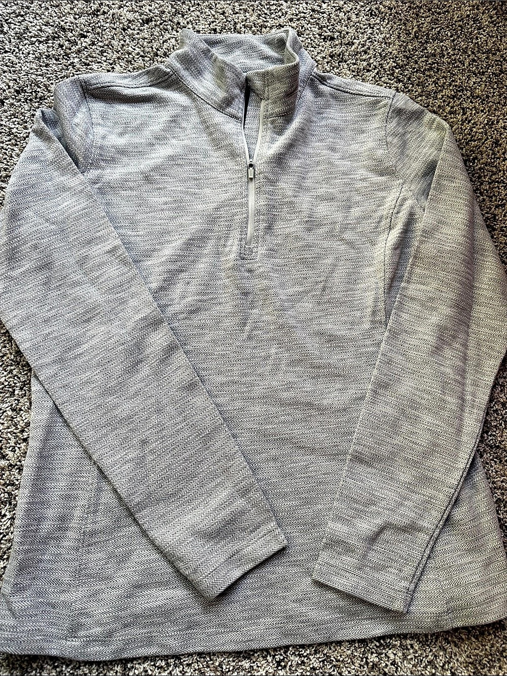 Lady Hagen Women's Quarter-Zip Herringbone Gray Medium Golf Shirt